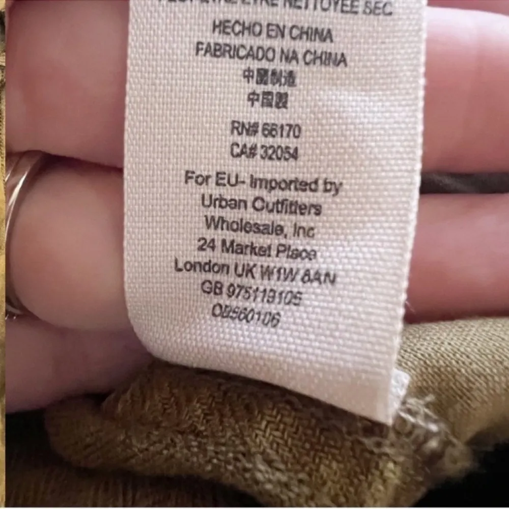 Free People Paperbag Pants Straight Leg Linen Cuffed Leg Tie Belt Size Small - Image 7