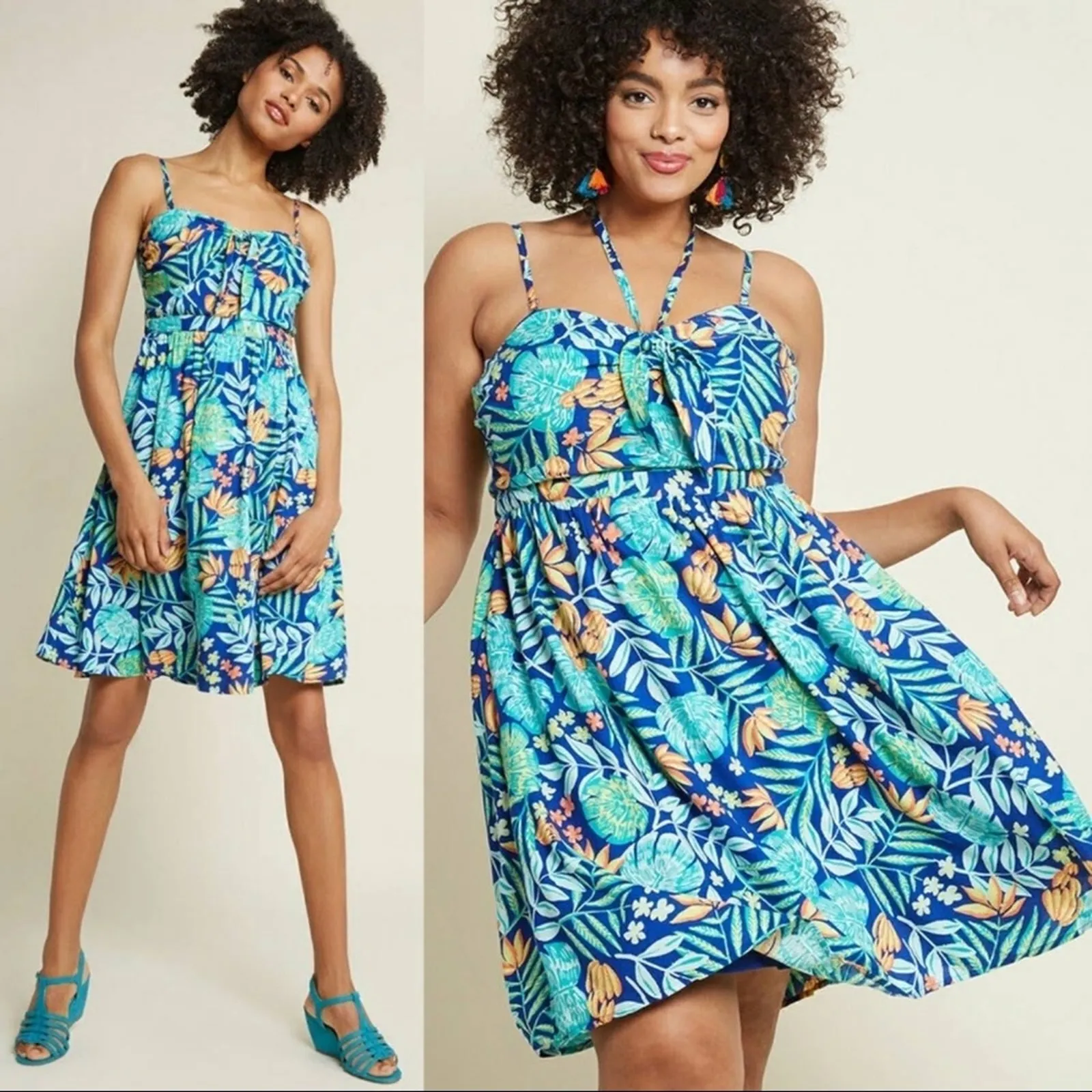 ModCloth Tropical Hawaiian Convertible Guests Welcome Flowy Sundress Dress M new - Image 17