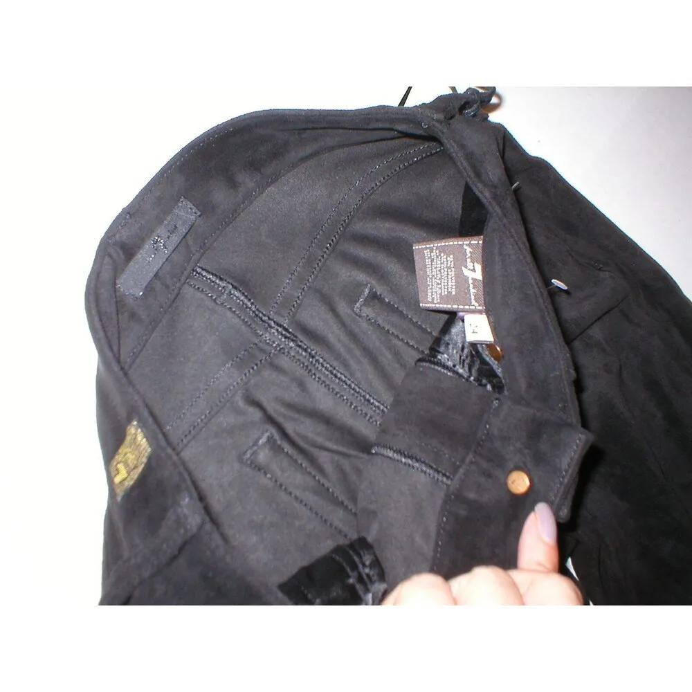 New Womens 24 Black 7 for all mankind Jeans Pants USA Sueded Skinny Soft NWT - Image 8