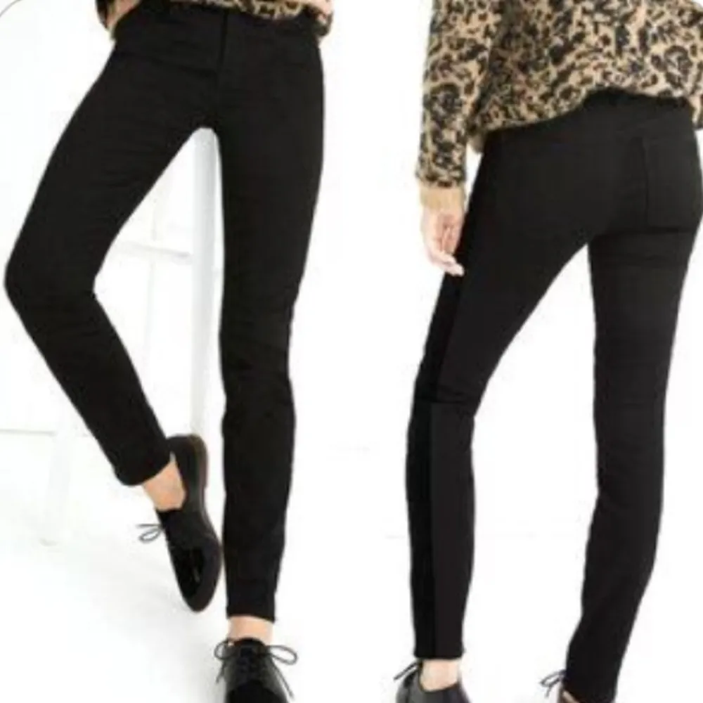 Madwell Black Velvet Stripe 9" Mid Rise Skinny Jeans Size 26 - Image 13