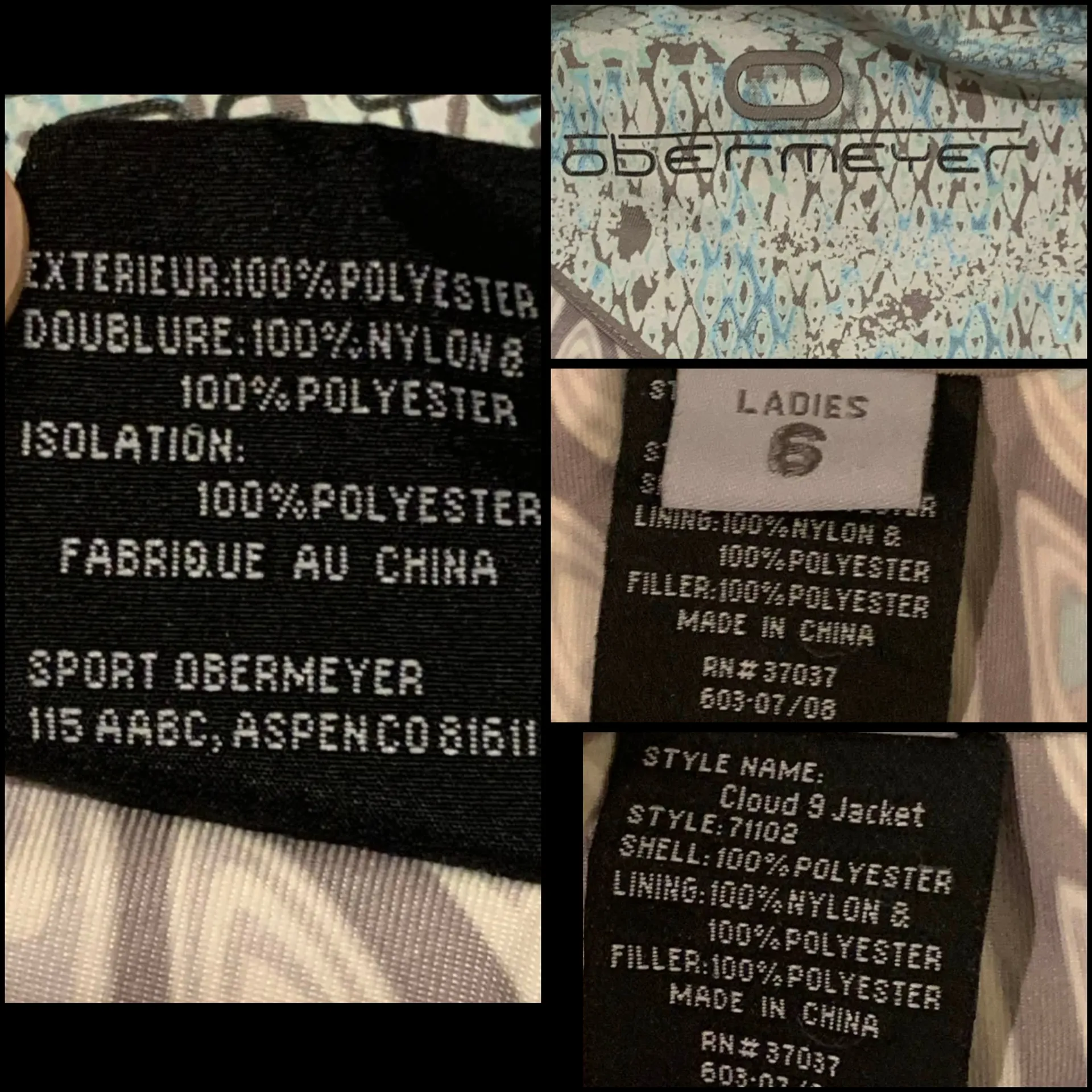 Obermeyer Cloud 9 Y2K Corduroy Ski Jacket Size 6 Retro - Image 8