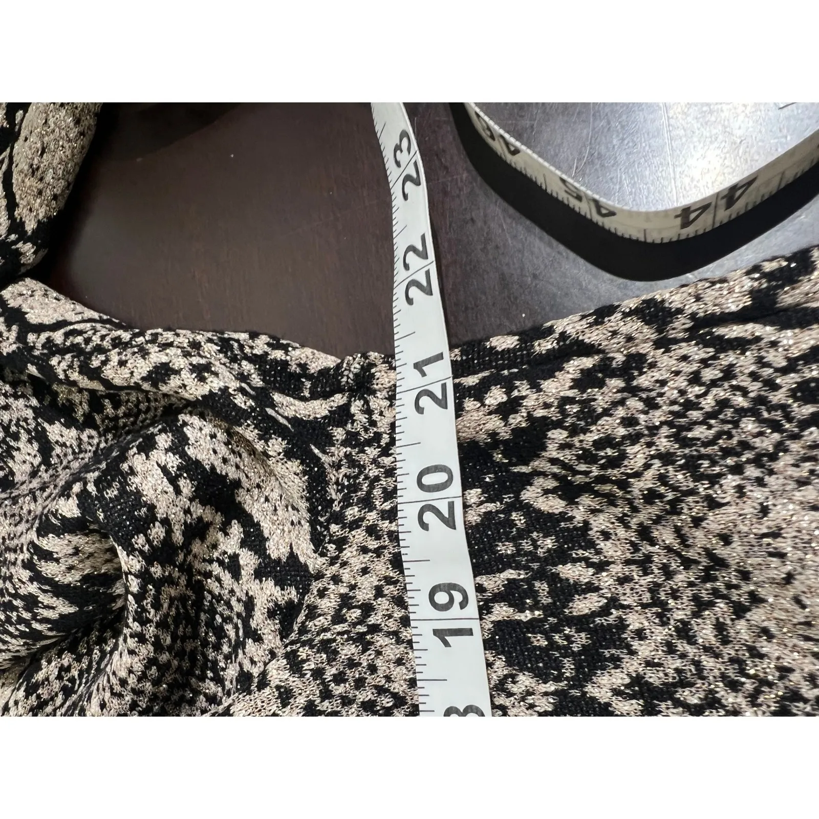 Chico's Double Espresso Python-Print Tie Neck Sweater Size XL Chico's 3 Snake - Image 7