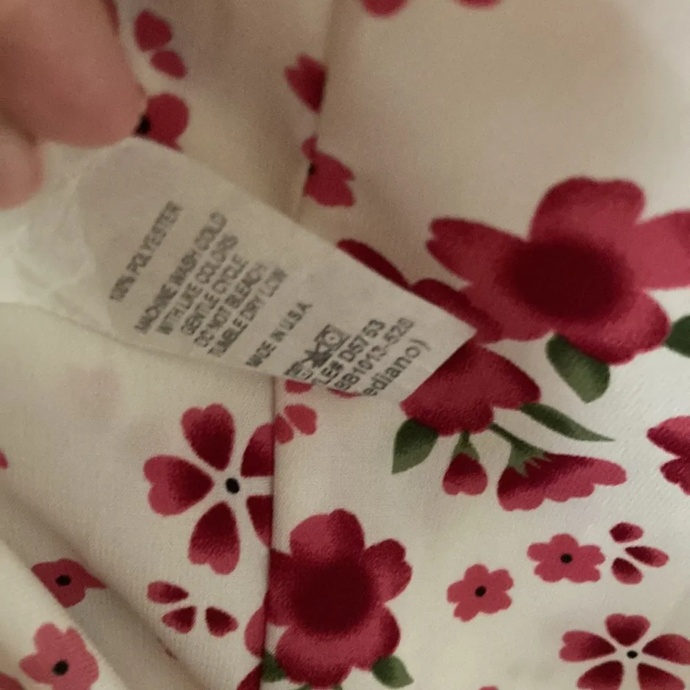 NEW Diosa Floral T-Shirt Puff Sleeve Dress Size Medium Cream Red Y2K 1990s NWT - Image 10