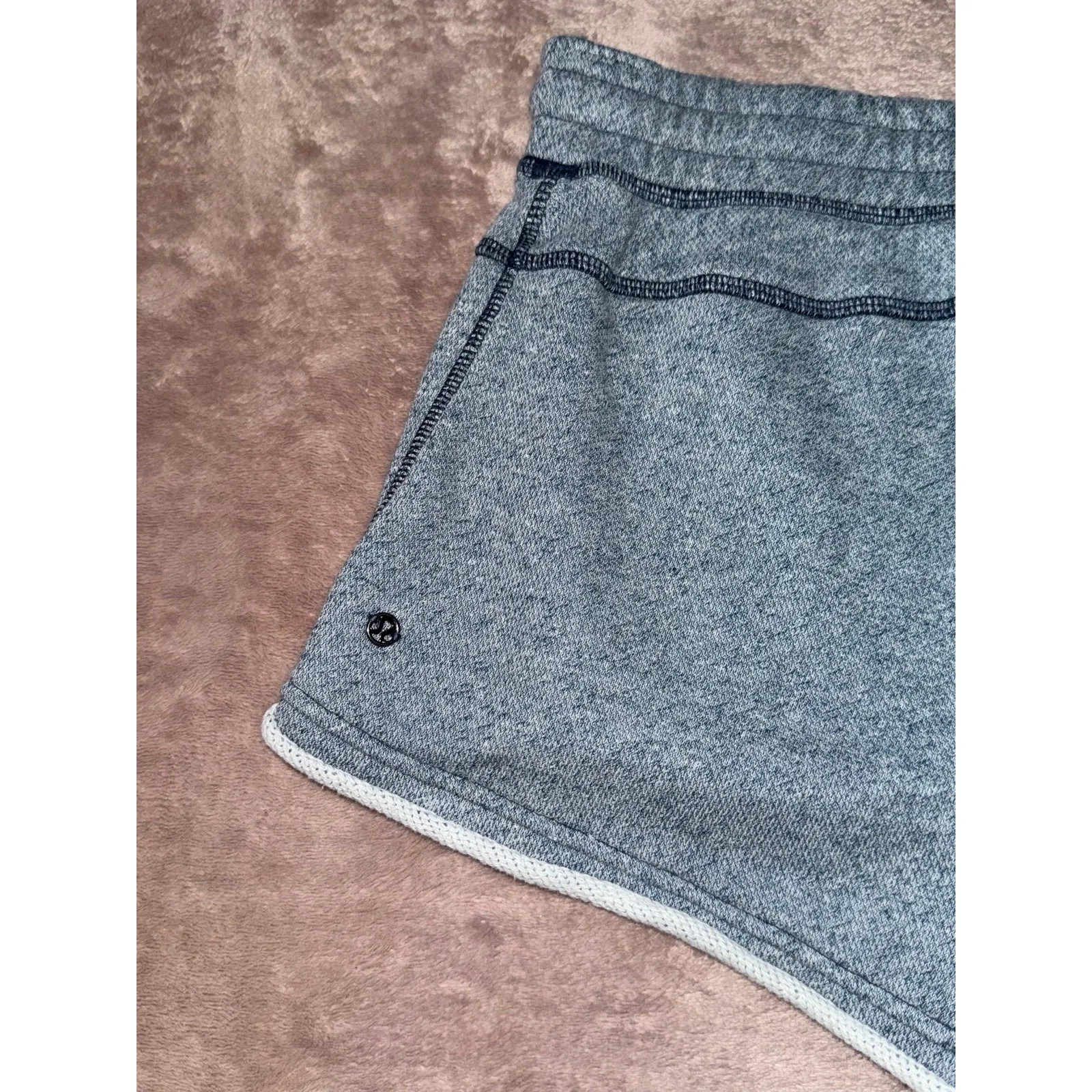 Lululemon All You‎ Need French Terry Heather Blue Unlined Shorts Size 6 - Image 5