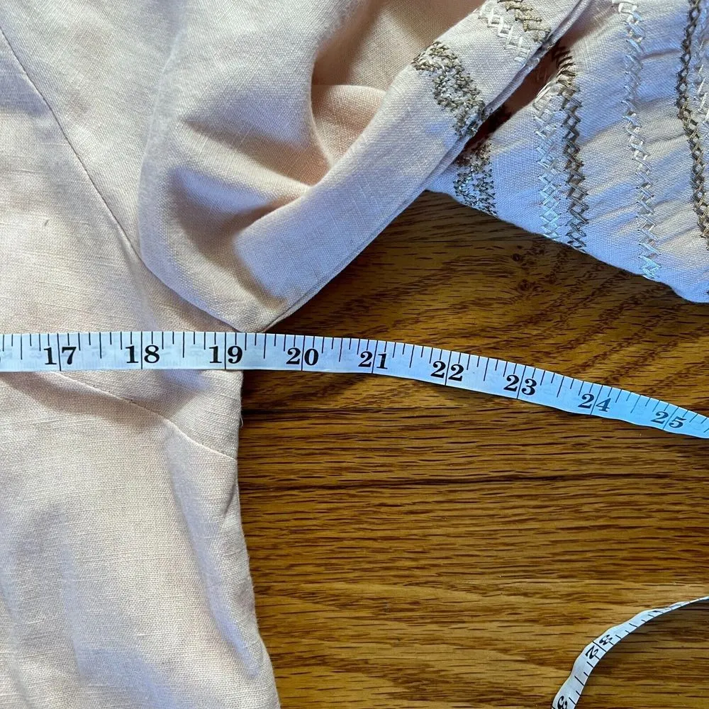 Roller Rabbit Maricruz Cross Stitch Embroidered Shift Dress Light Pink Sz Small - Image 14