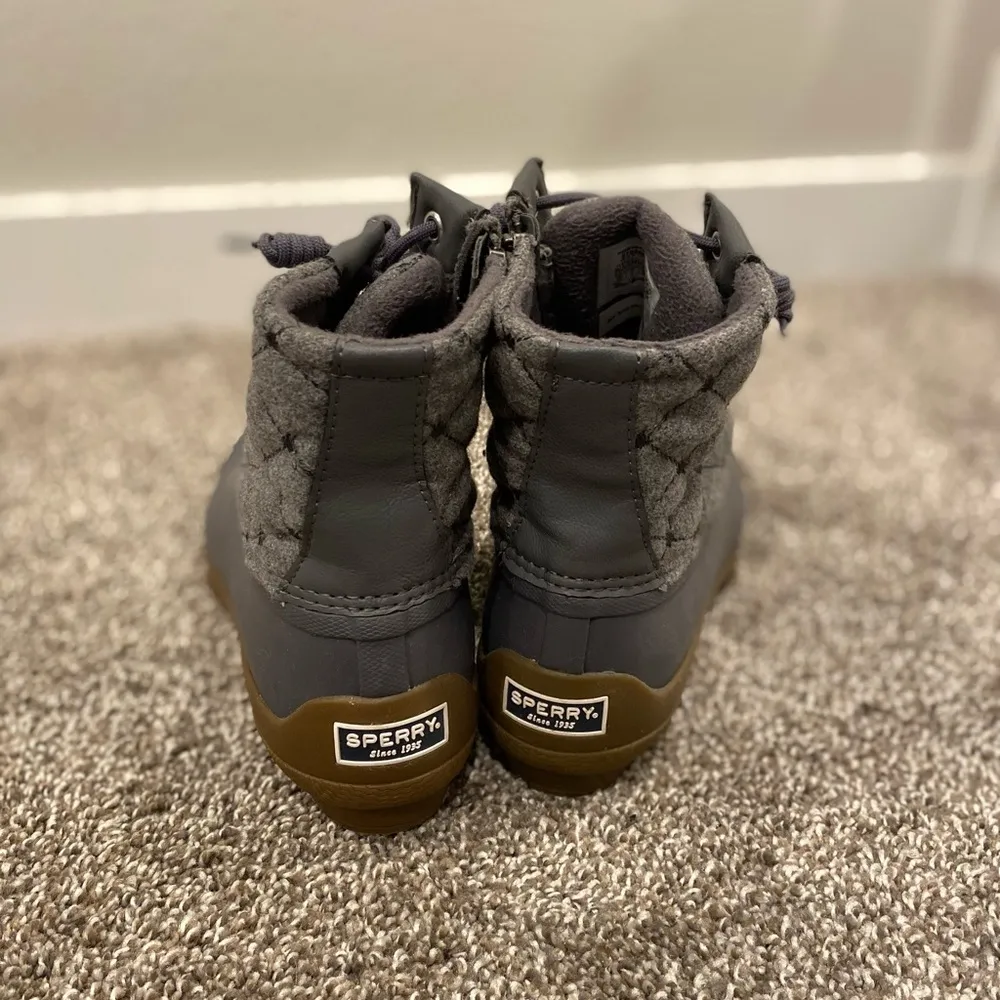 Sperry Syren Gulf Wool Quilted Grey Gray Duck Rain Boots - Image 4