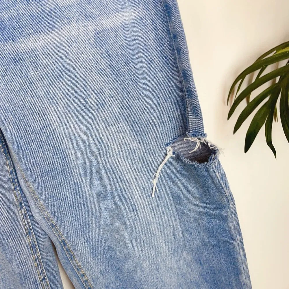 J.ING High Waisted Vintage Blue Ripped Jeans Size M - Image 2