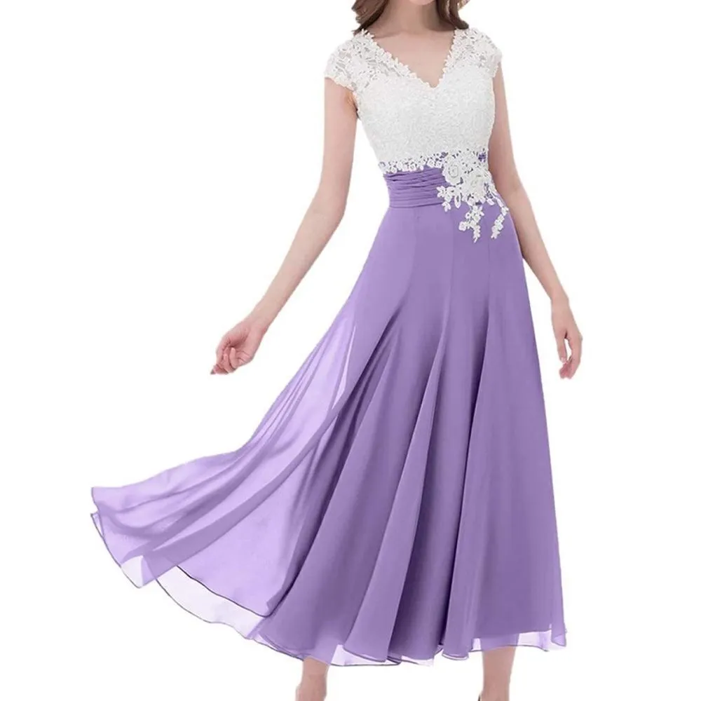 Women’s Ivory Lace Top Chiffon V - Image 10