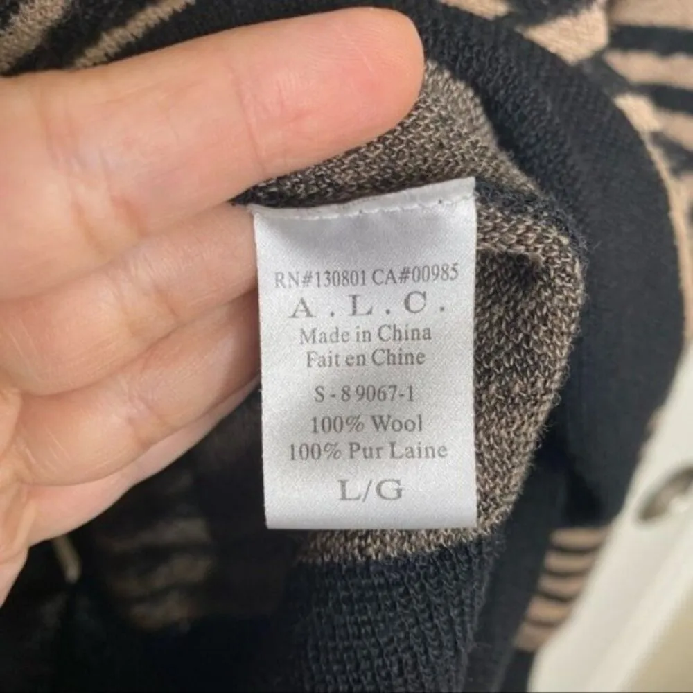 A.L.C. Cayero Open Back Zebra Print Wool Sweater - Image 9