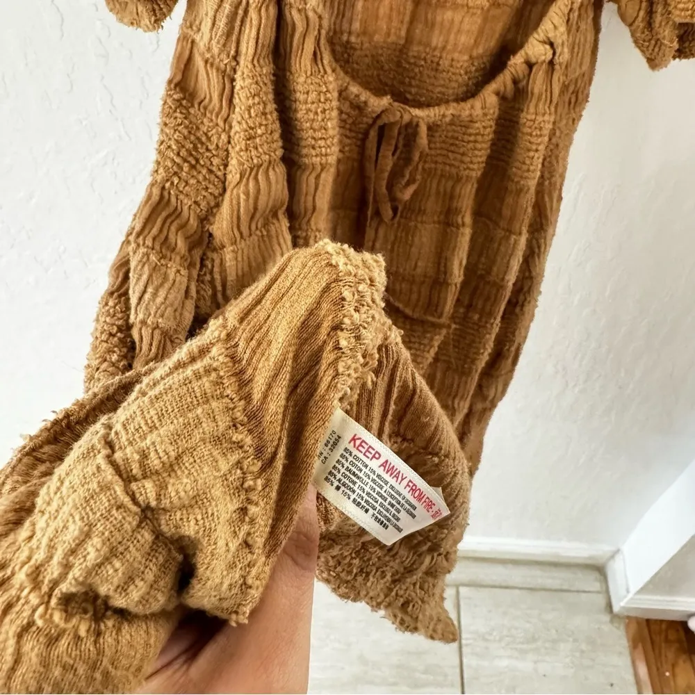 Free People Bask in the Sun Tunic Babydoll Textures Open Back Dress XS - Image 6