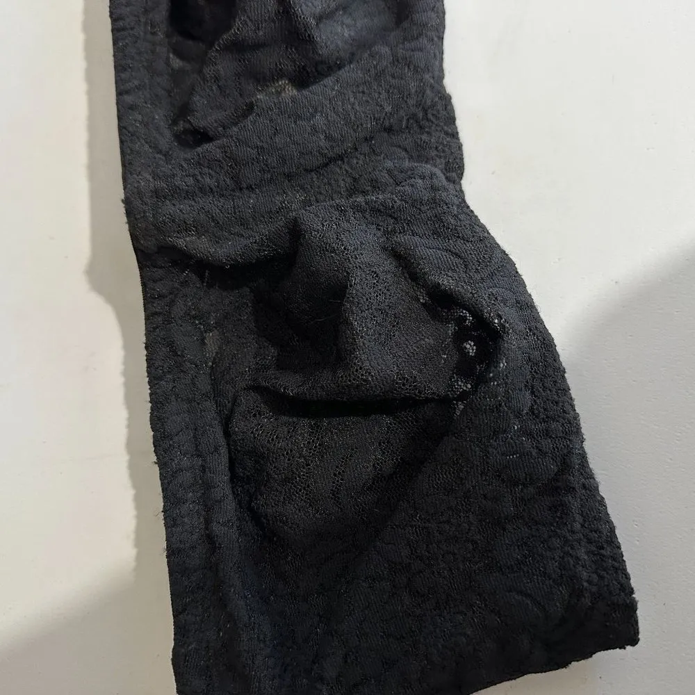 Vintage Wacoal 34DD Strapless Bra Lace Black See Through Nylon Blend Stretch - Image 8