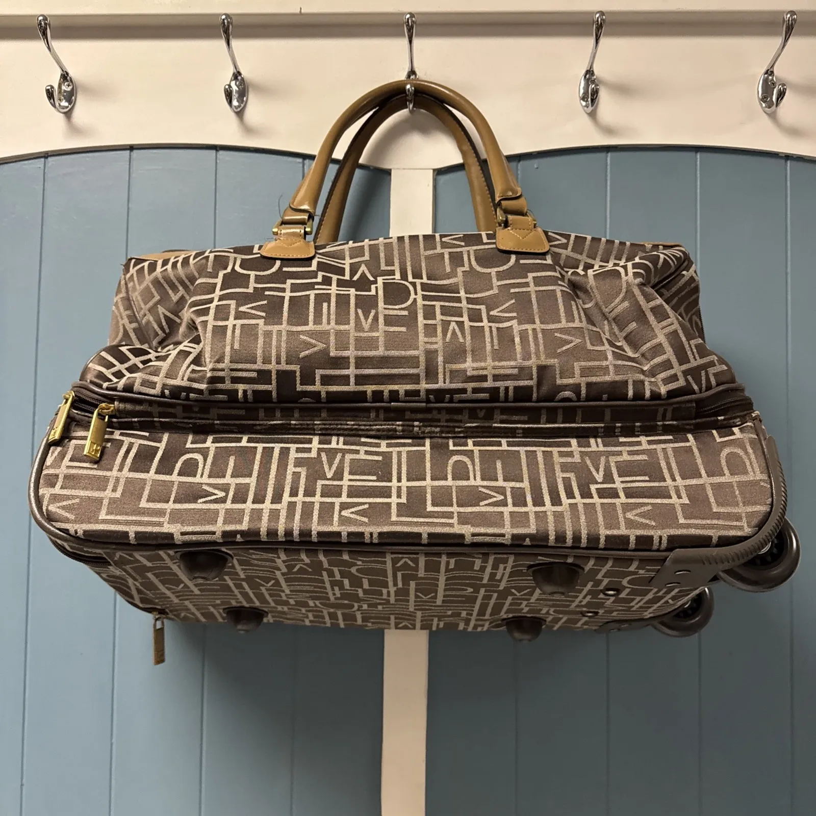 Vintage Diane Von Furstenberg DVF Classic Logo‎ Travel Overnight Bag Brown - Image 5