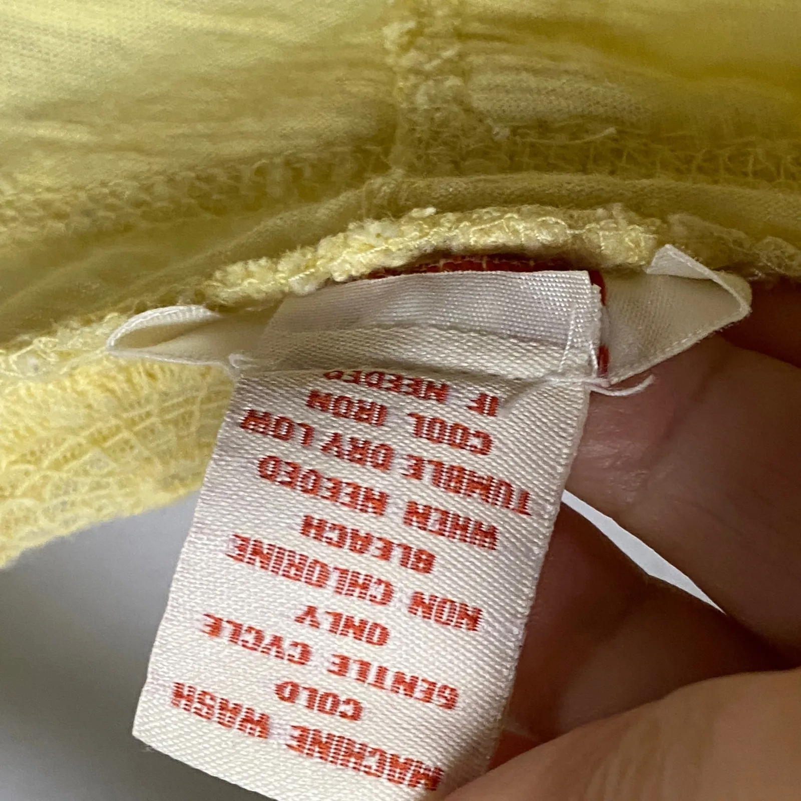 Sundance Yellow Cotton Lace Trim Henley Long Sleeve Top Women's XS Thermal - Image 4