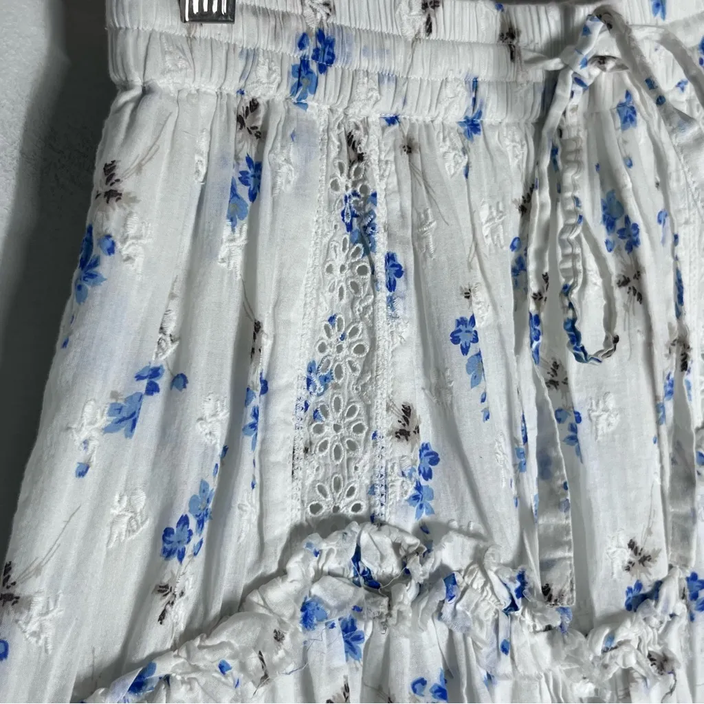 Loveshackfancy Becca Skirt in Brilliant Floral Blue Sz XS - Image 5
