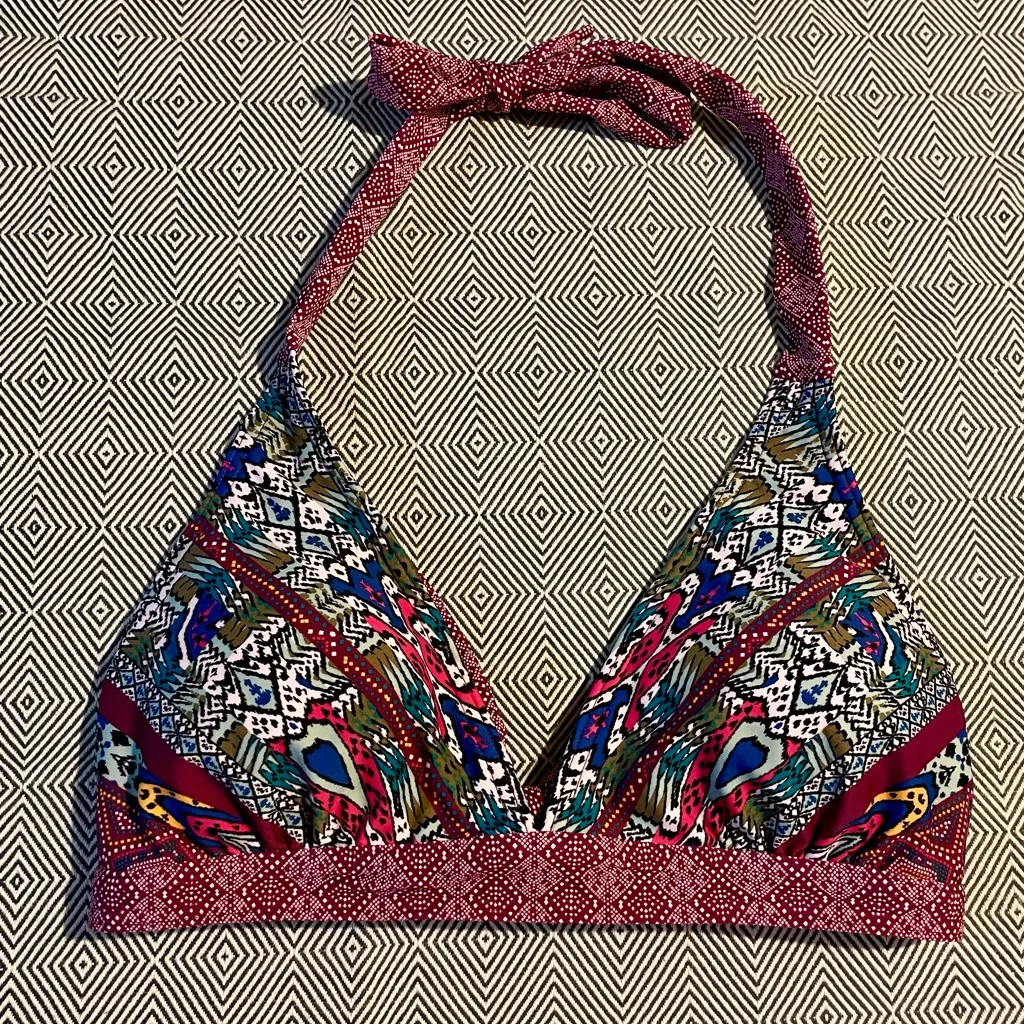 Prana - Lahari Halter Bikini Top | Pomegranate Marrakesh - NWT | Large - $55 - Image 4