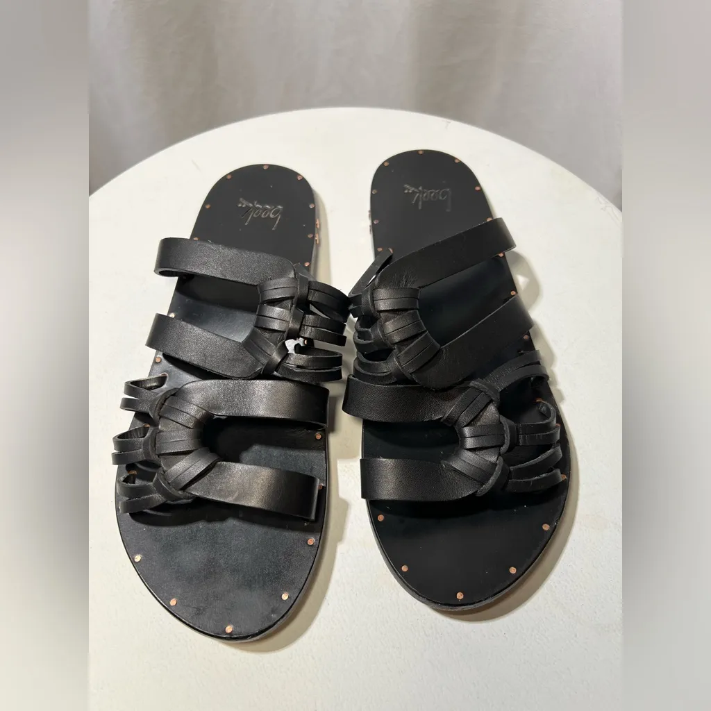 Beek Blackbird Leather slide Sandals | 10 Black - Image 5