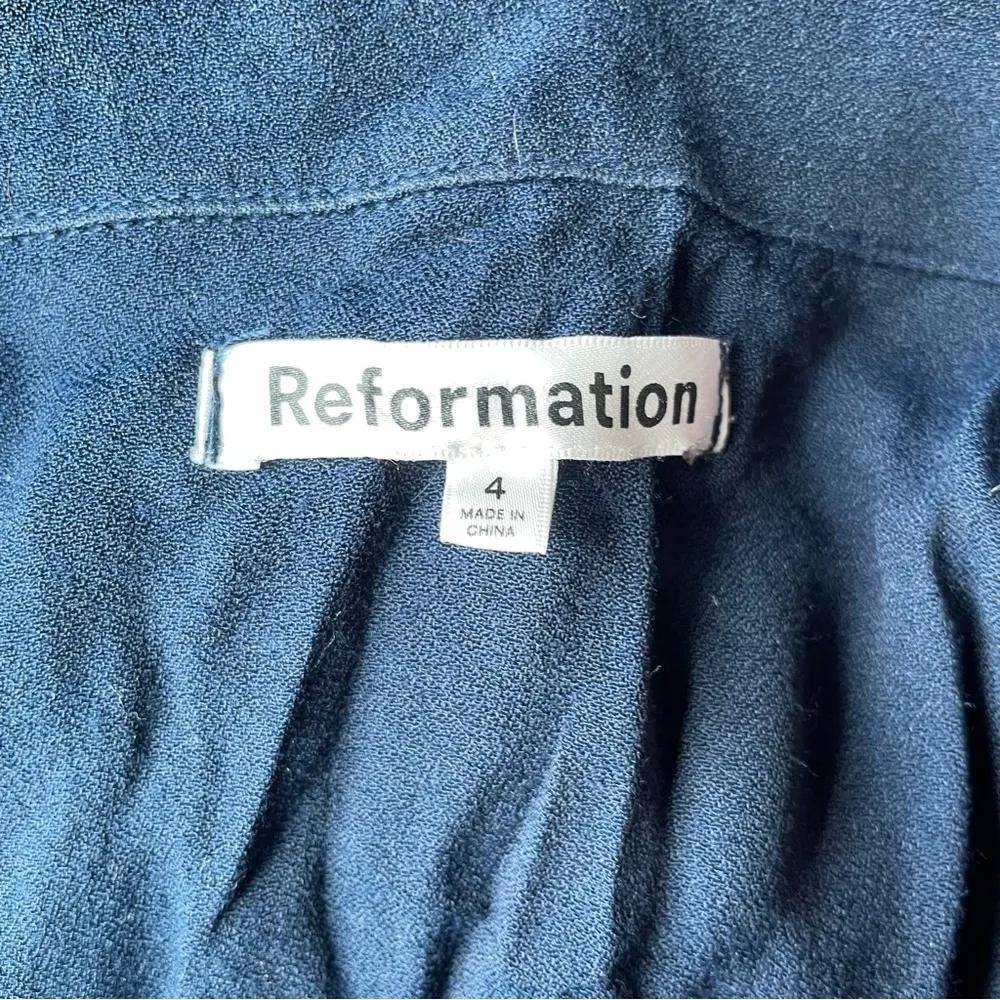 Reformation Leith Navy Double Breasted Collared Tank Mini Dress Size 4 - Image 5