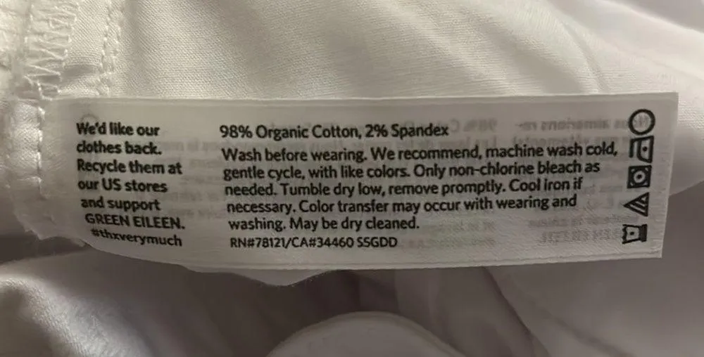 Eileen Fisher White Denim Straight Leg taper ankle Jeans - Size 10 EUC Stretch - Image 6