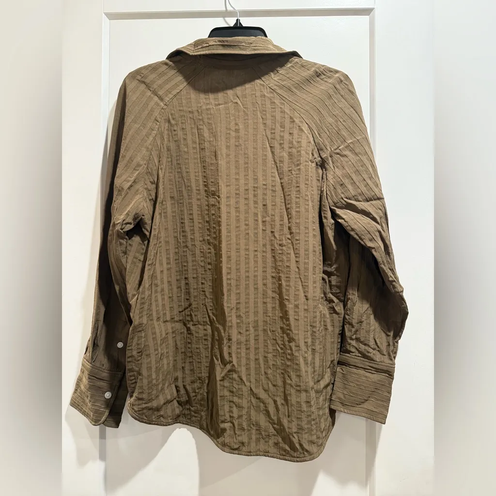 Everlane The City Stripe Shirt & Skirt Beech Brown Set Size‎ 8 - Image 7