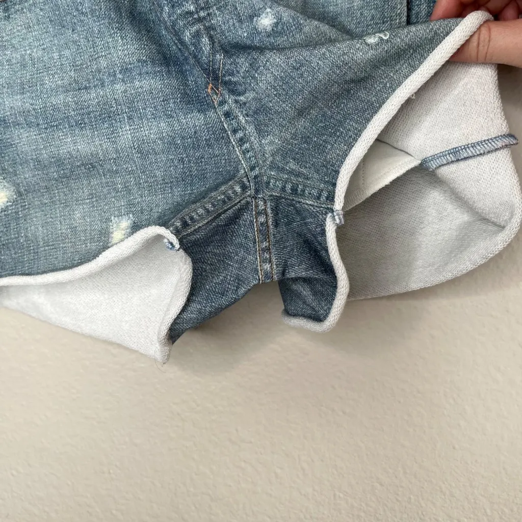 Rag & Bone Womens Miramar Printed Denim pajama terry jean Shorts Size 2XS - Image 6