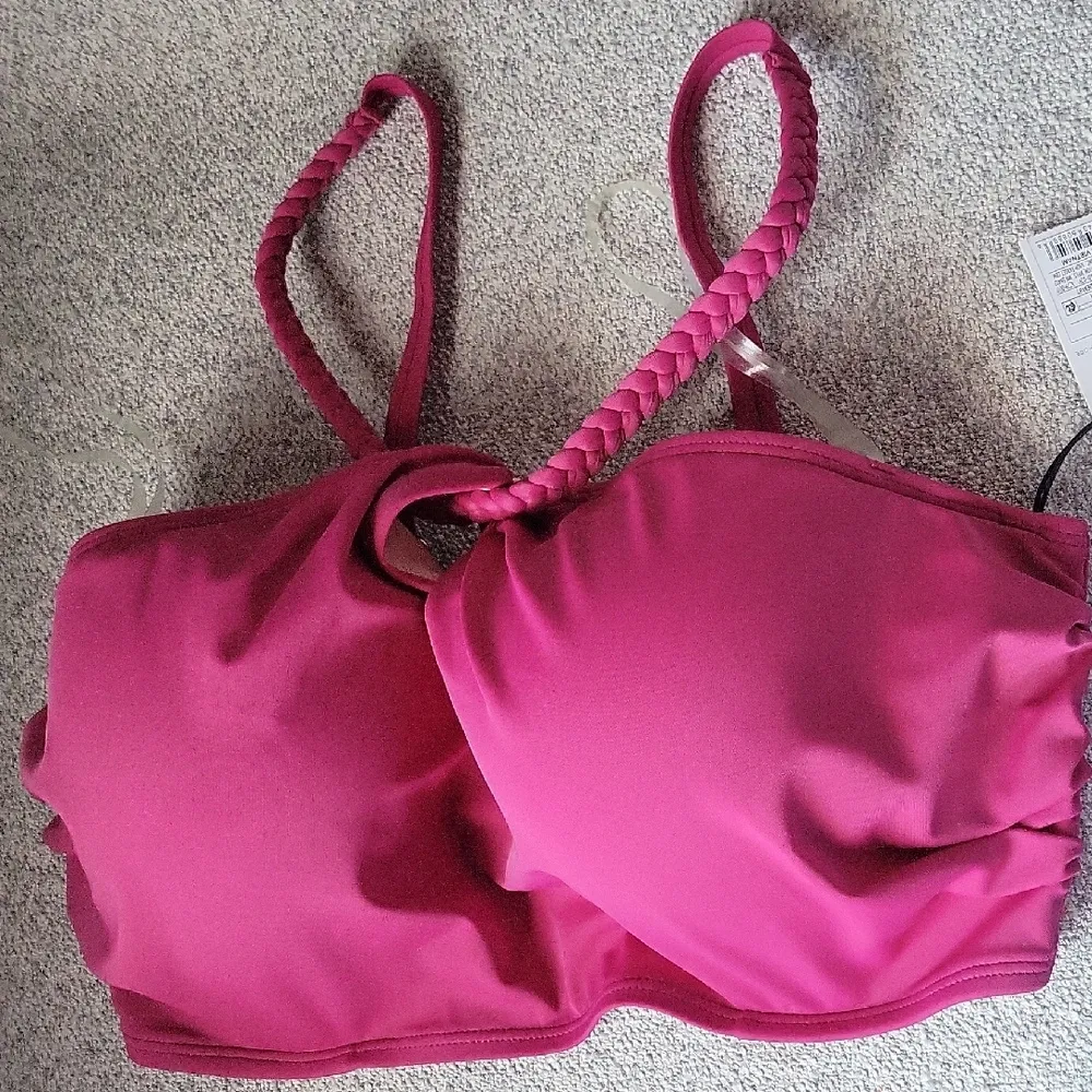 Shade & Shore  Swim NwT Fuchsia  Top Size 38D - Image 7