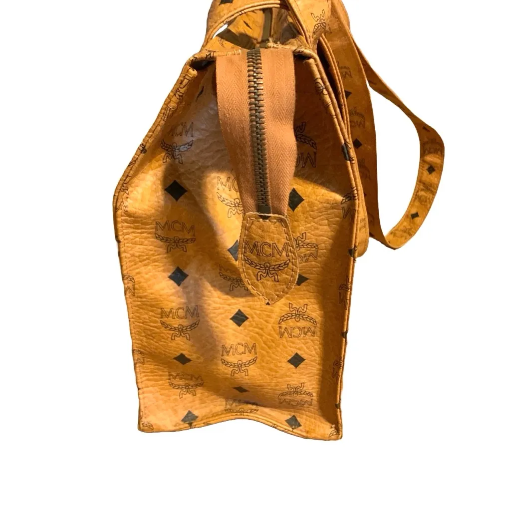 VINTAGE MCM HERITAGE TOTE BAG IN COGNAC VISETOS CANVAS R8909 - Image 8