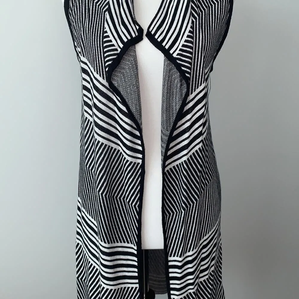 Premise Studio Open Front Drape Sleeveless Duster Cardigan Knit Sweater Sz M - Image 3