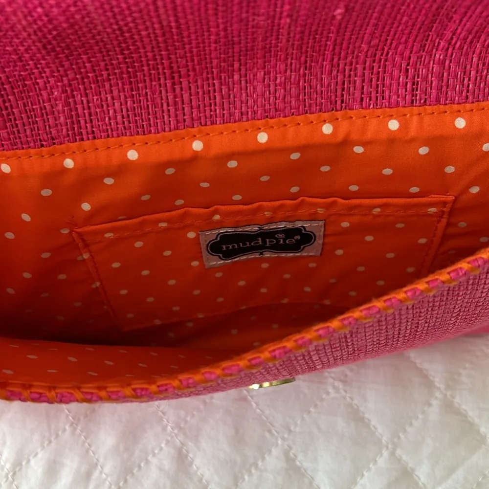 Pink and Orange Woven Clutch - Image 4