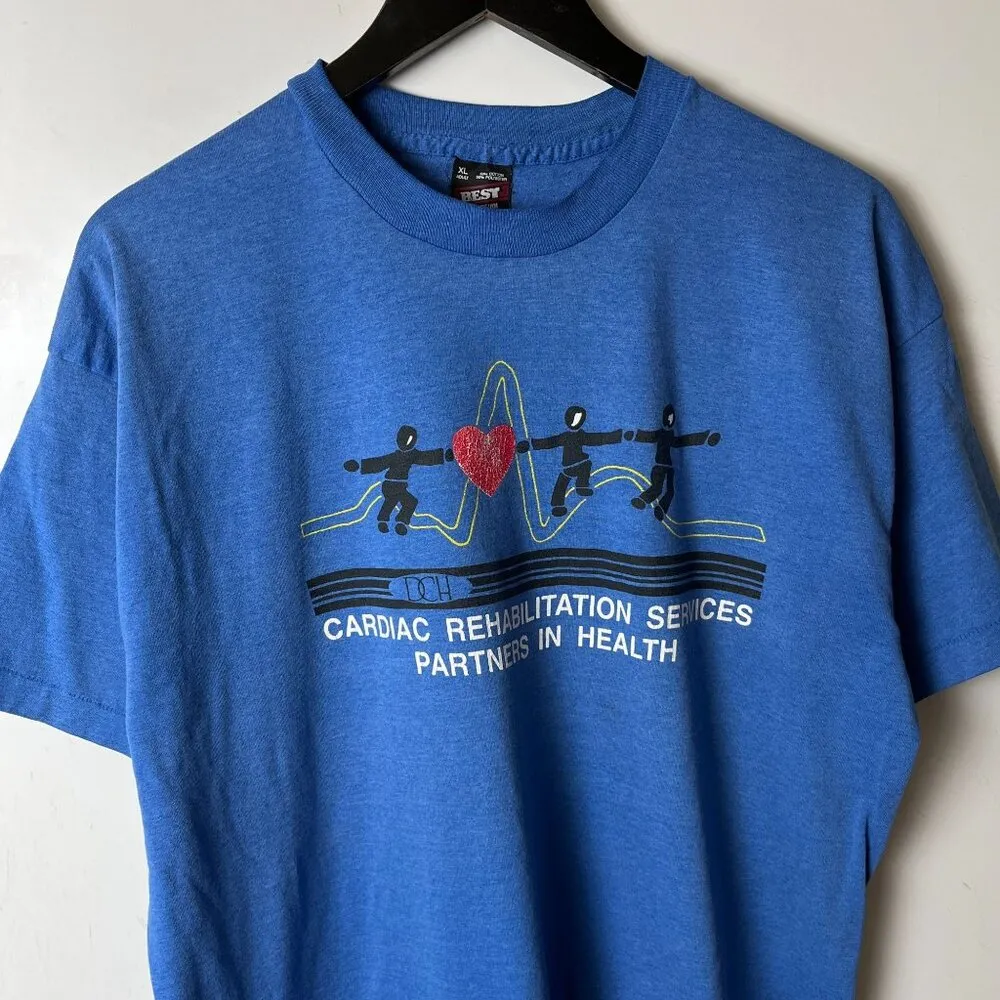 DCH Cardiac Rehabilitation Services T Shirt Vintage 90s Large L Blue Graphic Tee - Image 11