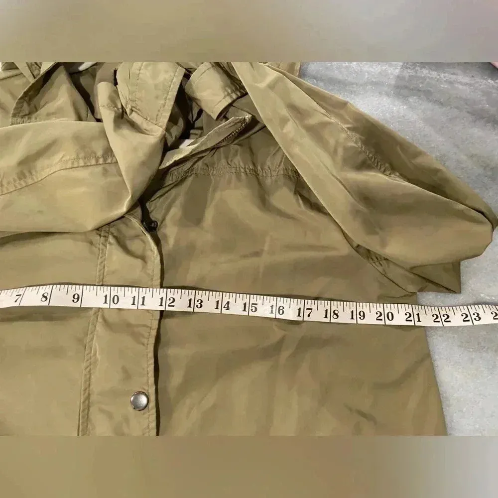 Love Tree Tilly’s High Collar Hooded Olive Green Full Zip Windbreaker Size M - Image 8