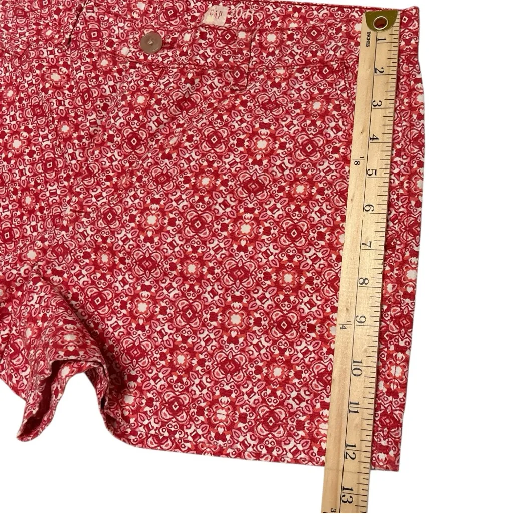 GAP Red Patterned Women's Shorts,Size 10 R,100% Cotton,Made in Pakistan - Image 6