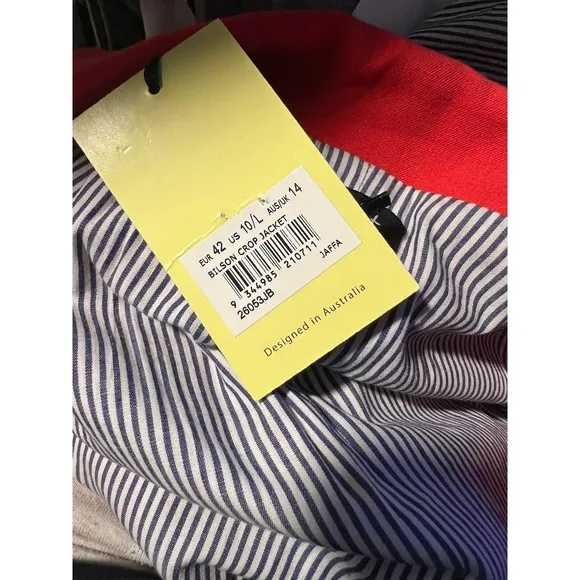 Bardot Women's Bilson Red Cropped‎ Blazer Size 10 NWT - Image 8