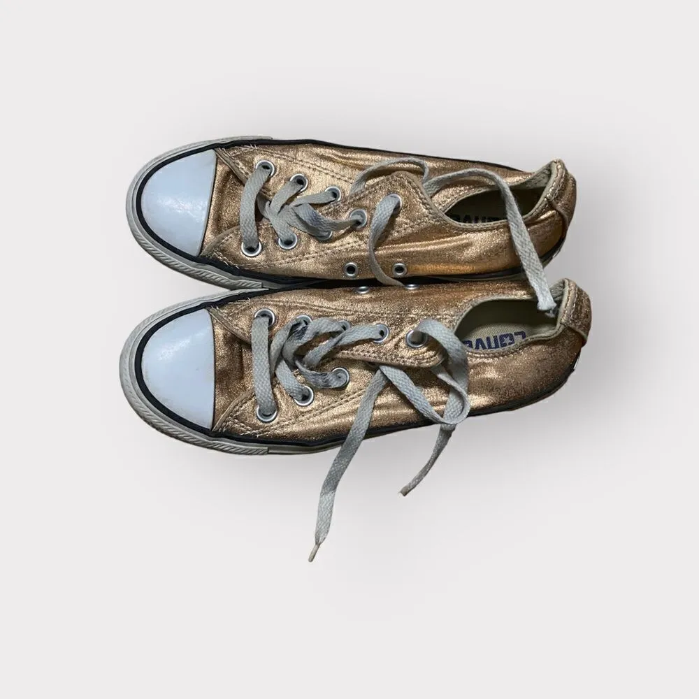 Converse Gold Shoes Size 5 - Image 2