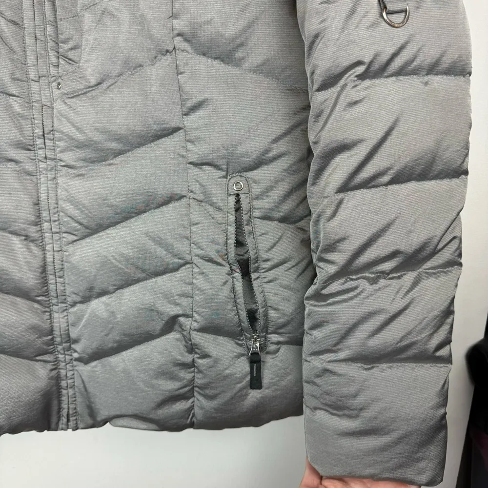 Eddie Bauer Goose Down Puffer Jacket Silver Grey Womens Sz Medium - Image 9