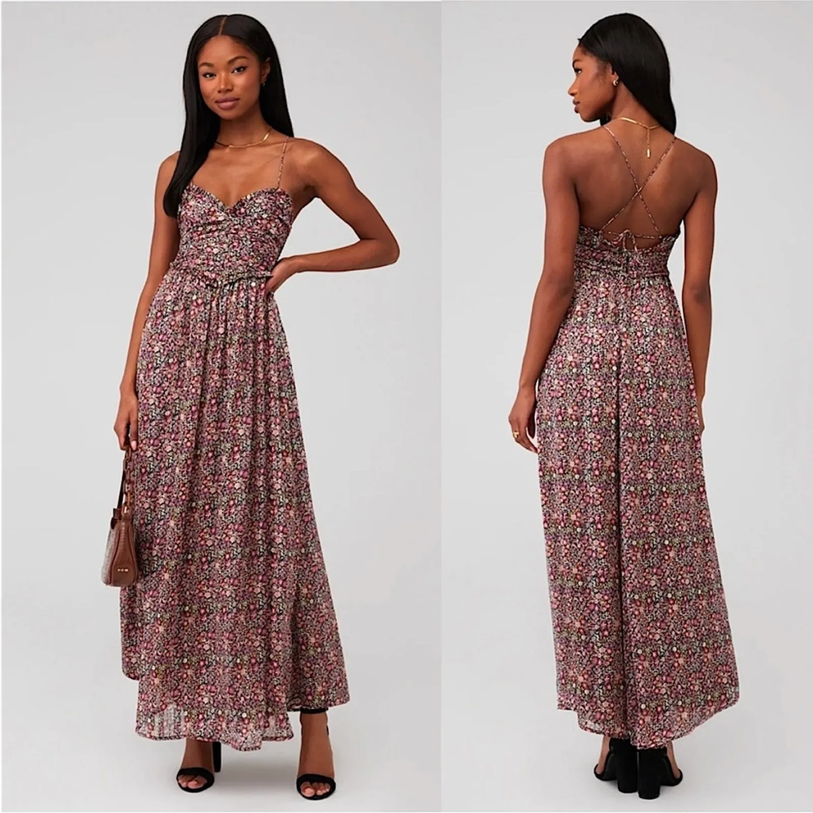 NEW For Love & Lemons Joelle Floral Maxi Dress M - Image 14