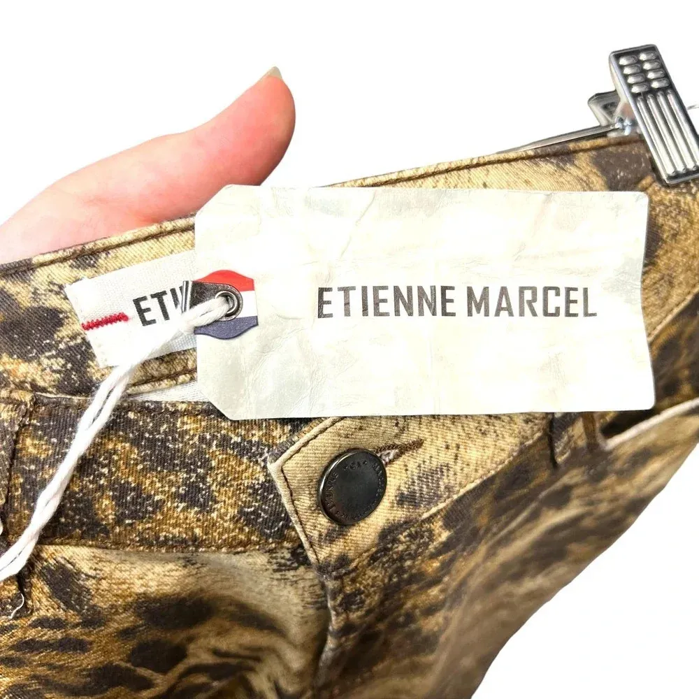 Etienne Marcel Cheetah Animal Print Skinny‎ Jeans Zip Ankle Size 25 Tan - Image 9