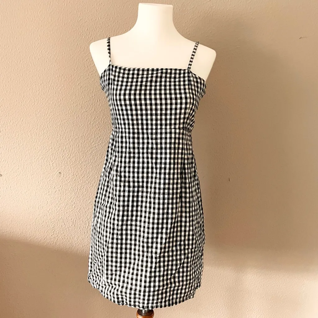 Lioness Black Gingham Mini Dress - Image 4