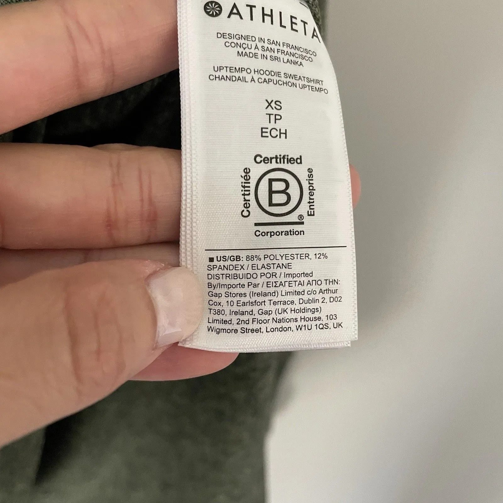 Athleta Size XS Green Uptempo Hoodie Sweatshirt Pullover Workout - Image 4