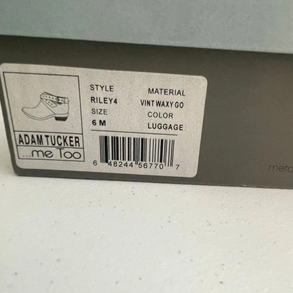 Adam Tucker Me Too Brown Booties Size 6 Riley Brown Grommet Buckle Detail - Image 6