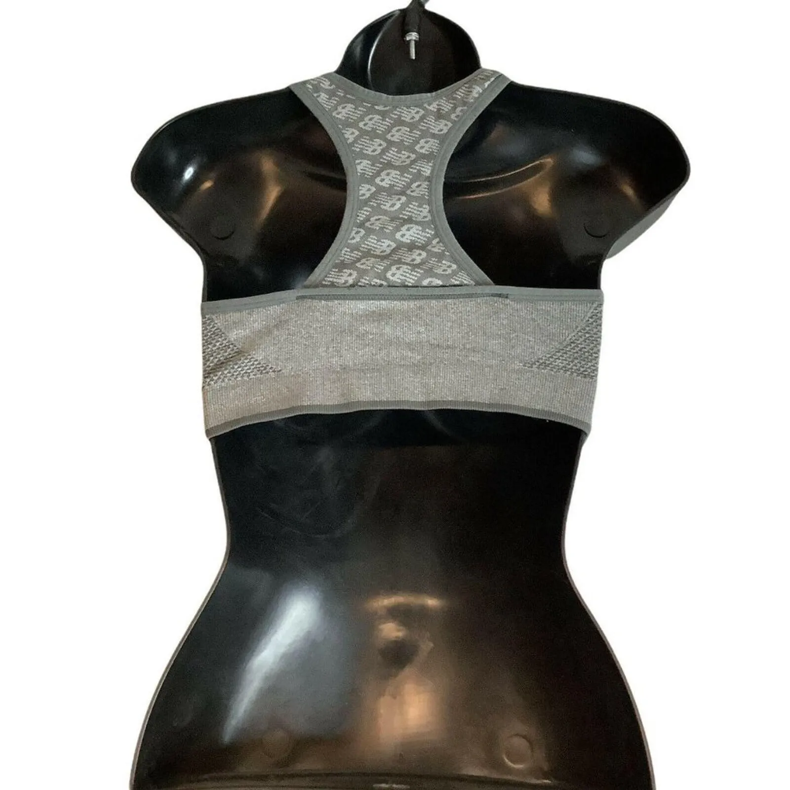 New Balance Gray Seamless Sports Bra Racerback Activewear Size Small - Image 3