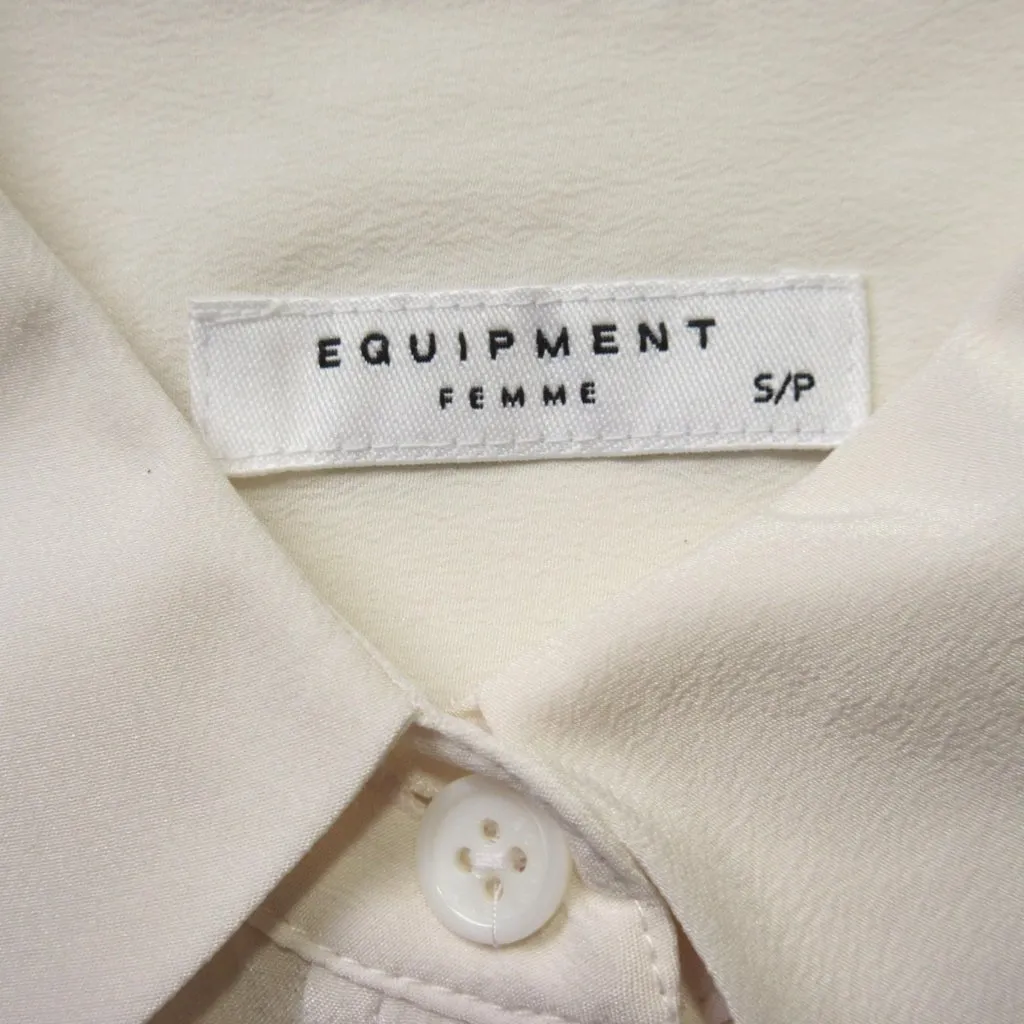 NWT Equipment Short Sleeve Slim Signature in Bright White Silk Shirt S - Image 5