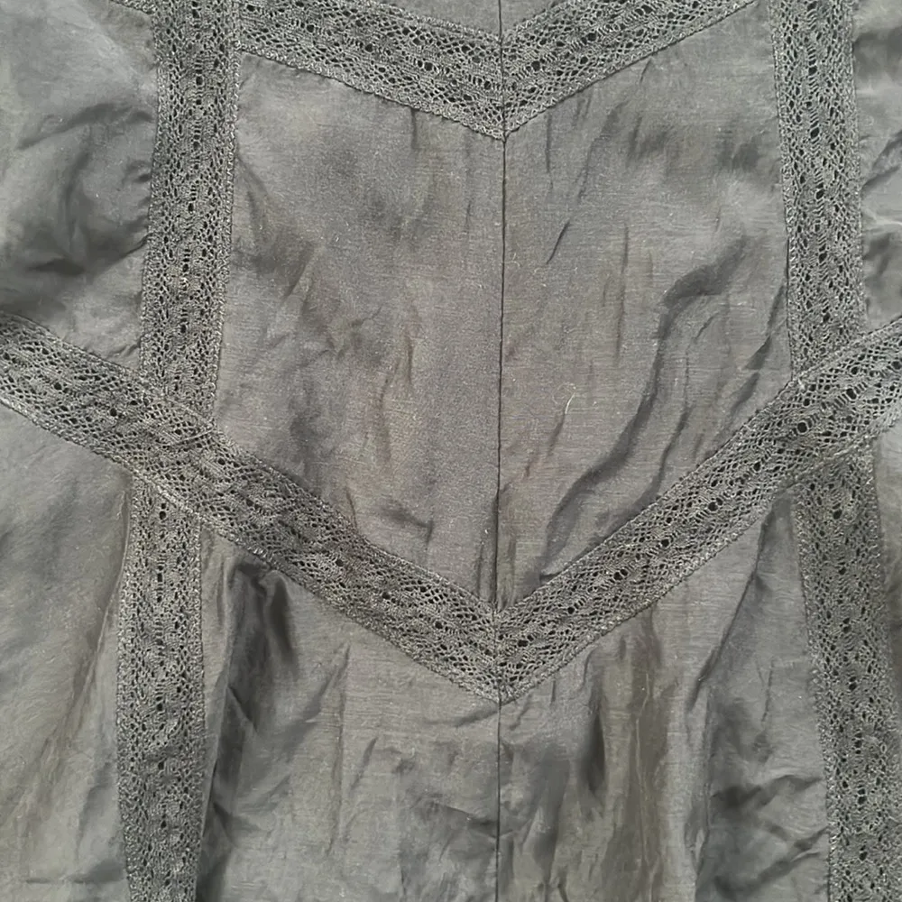 Rebecca Taylor Women’s Black Long Embroidered Mini Dress XS Cocktail Evening - Image 8