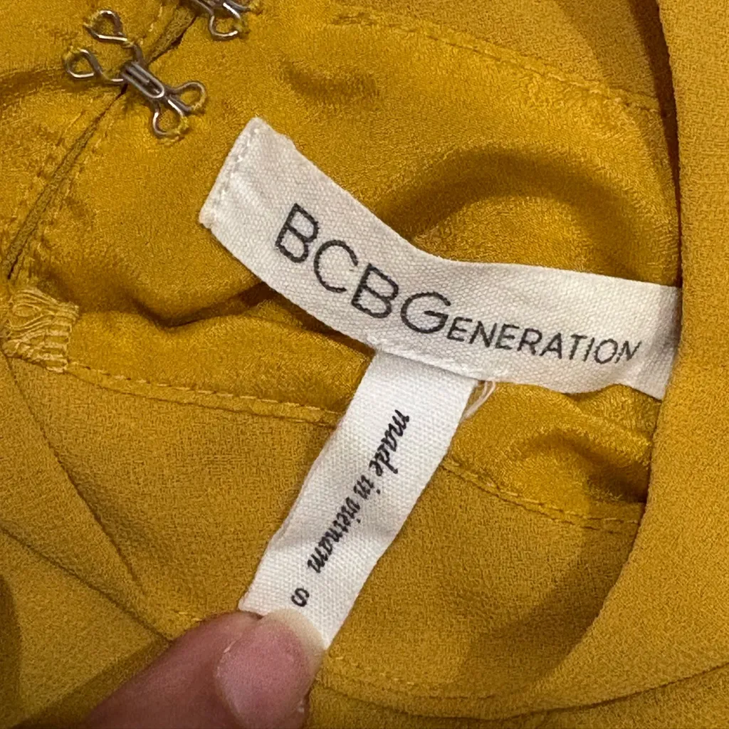 BCBGeneration Mustard Mini Dress Size S - Image 6