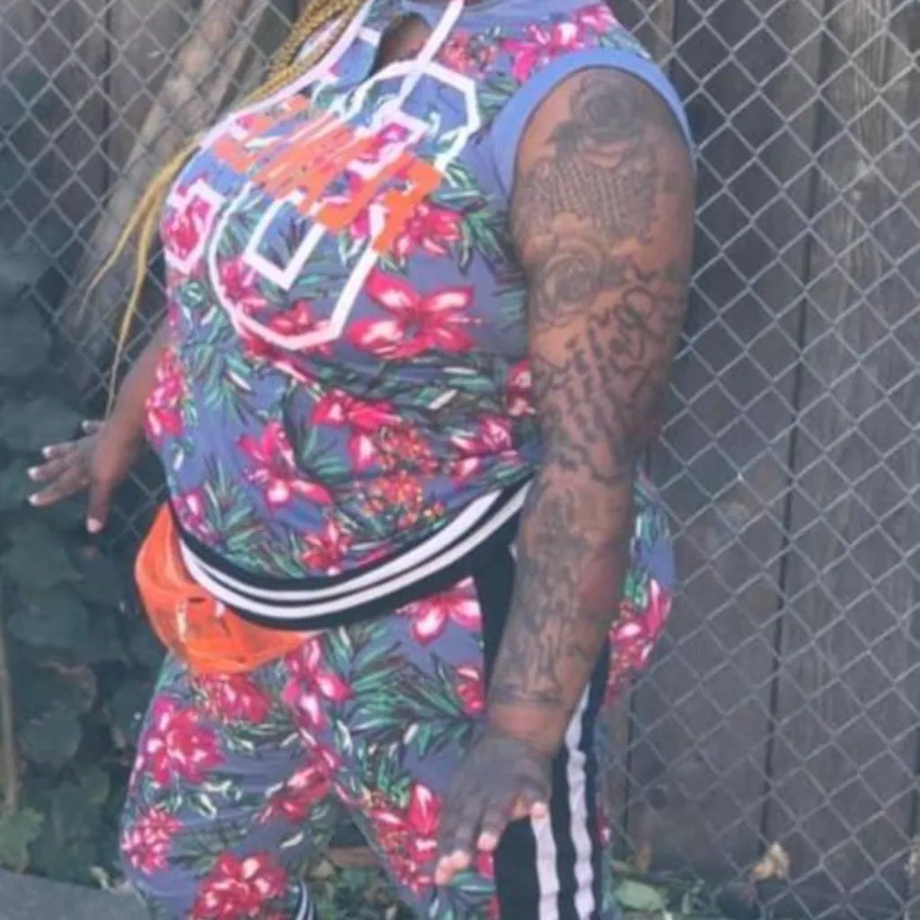 Floral Matching Hoodie Outfit | XL | Stylish & Comfortable Purple - Image 2