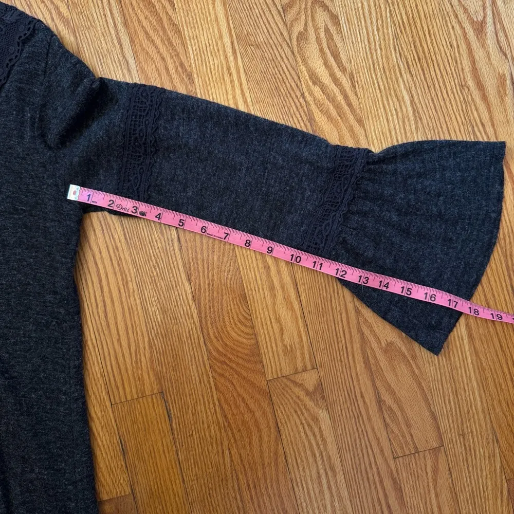 Monoreno Dark Gray Lace Long Sleeve Dress Women’s Size Medium - Image 12