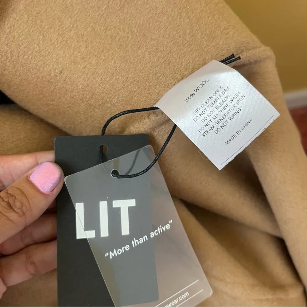 LIT Active Large Collar Oversized Wool Coat in Camel - Image 10