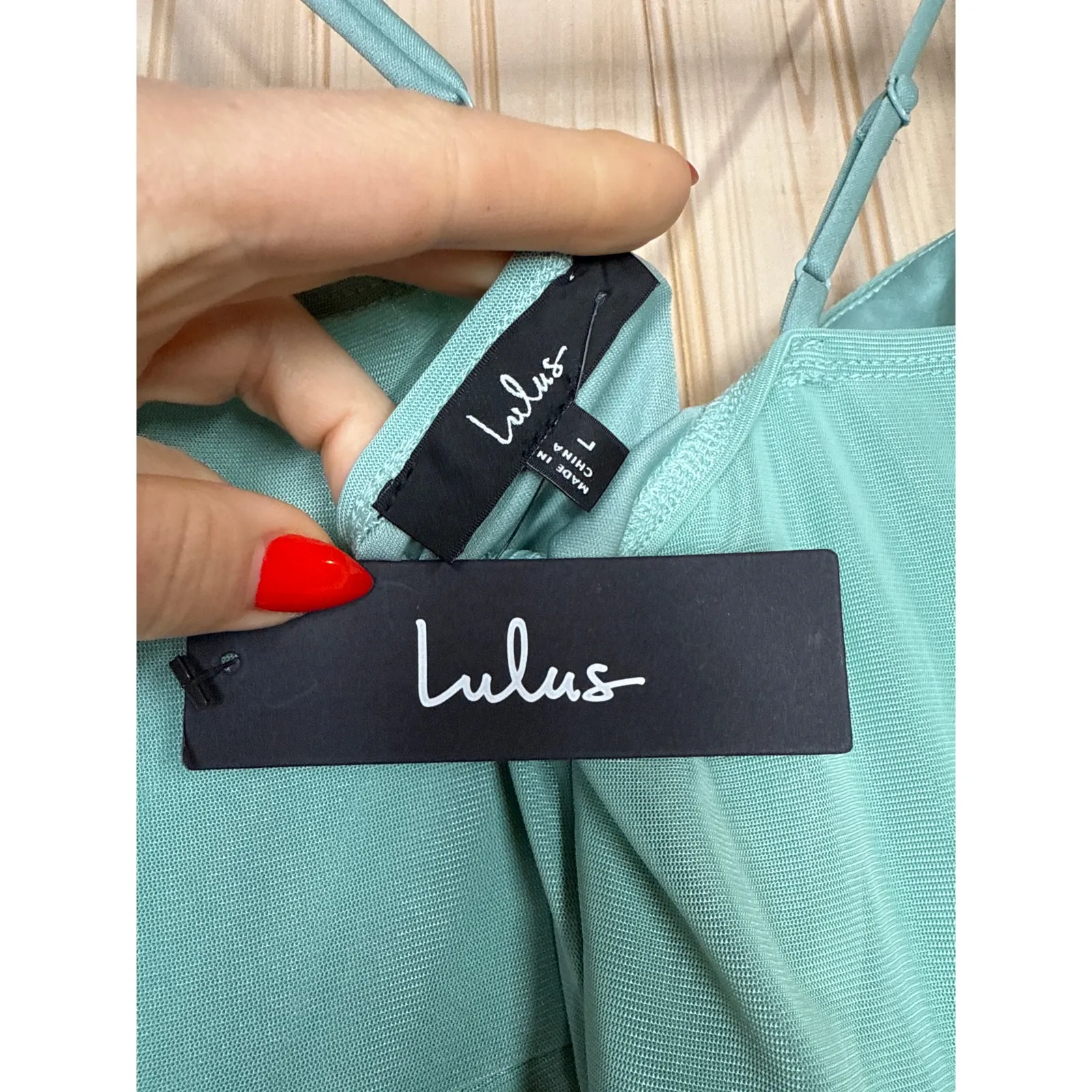 NWT Lulus Sleeveless Sweetheart Turquoise Chiffon Maxi Dress Party Cocktail Sz L - Image 5