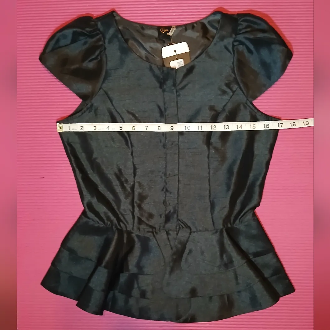 NWT C.Luce black cap sleeve blouse or jacket size S - Image 7