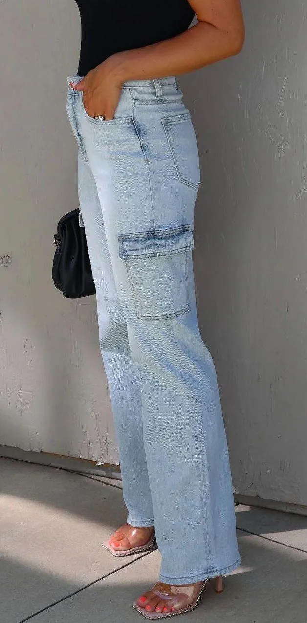 Dolls Derossi 90S High Rise Jeans Cargo Size 29 NWT - Image 3