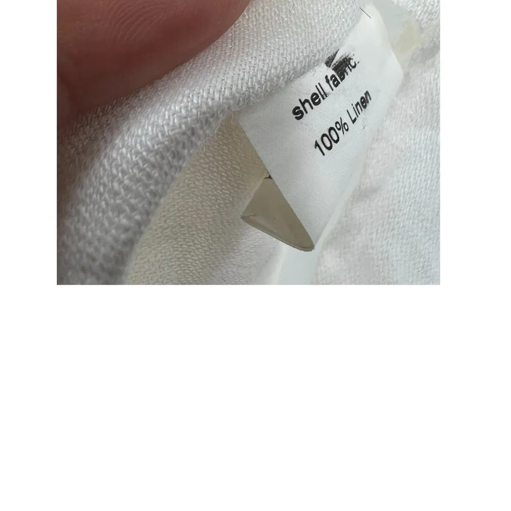 Jarbo | XS 0 |100% Luxury Linen Tunic Button Up Collared Mini Dress Top Women's White - Image 5